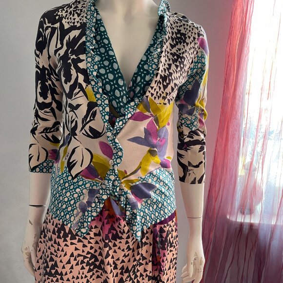 Etro Vintage Set Silk Cardigan and Dress Size M- L - Picture 3 of 13